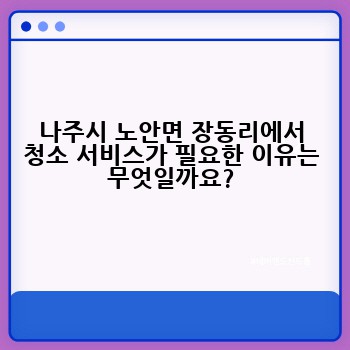 나주시 노안면 장동리에서 청소 서비스가 필요한 이유는 무엇일까요?