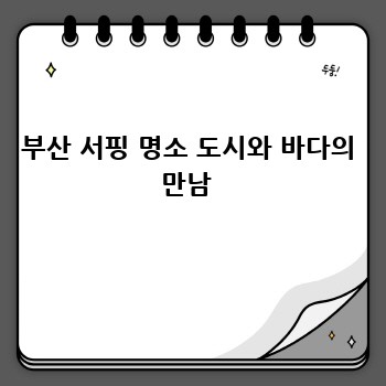부산 서핑 명소 도시와 바다의 만남 