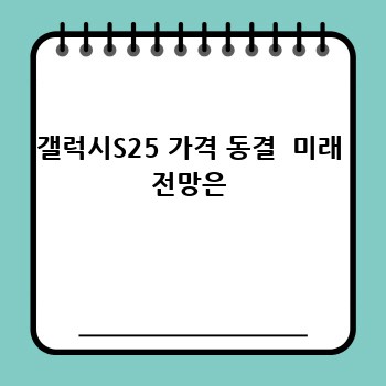 갤럭시S25 가격 동결  미래 전망은