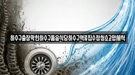 하수구출장막힌하수구뚫음식당하수구역류집수정청소고압세척