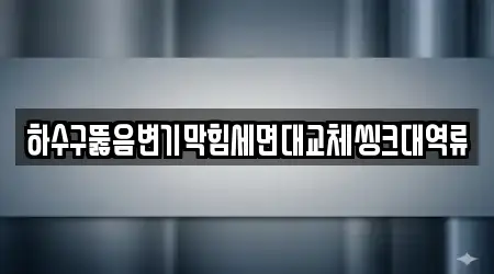 하수구뚫음변기막힘세면대교체씽크대역류