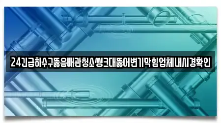 24긴급하수구뚫음배관청소씽크대뚫어변기막힘업체내시경확인