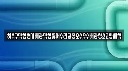 하수구막힘변기배관막힘뚫어수리공장오수우수배관청소고압세척