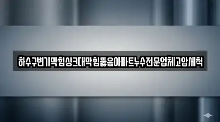 하수구변기막힘싱크대막힘뚫음아파트누수전문업체고압세척