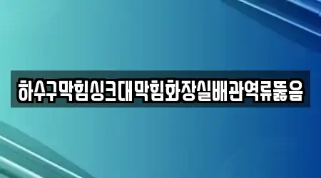 하수구막힘싱크대막힘화장실배관역류뚫음