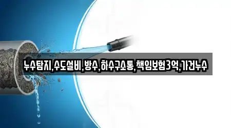 누수탐지,수도설비,방수,하수구소통,책임보험3억,가건누수