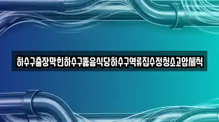 하수구출장막힌하수구뚫음식당하수구역류집수정청소고압세척