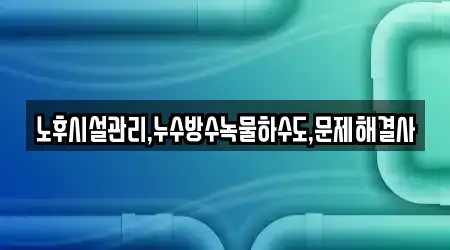 노후시설관리,누수방수녹물하수도,문제해결사