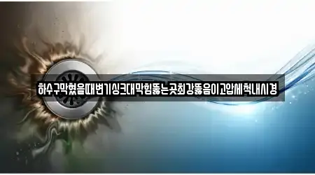 하수구막혔을때변기싱크대막힘뚫는곳최강뚫음이고압세척내시경