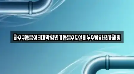 하수구뚫음싱크대막힘변기뚫음수도설비누수탐지공사해빙
