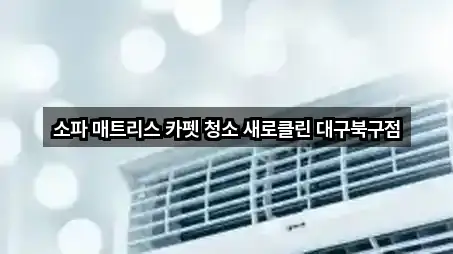 소파 매트리스 카펫 청소 새로클린 대구북구점